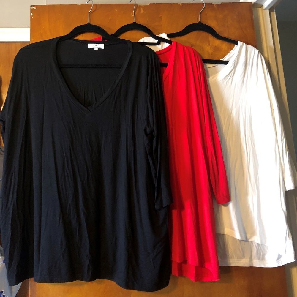 PIKO Shirt, 3/4 Sleeve, ONLY RED AVAILABLE, Size S